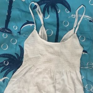 Boho smocked, tie-back, baby doll tank M